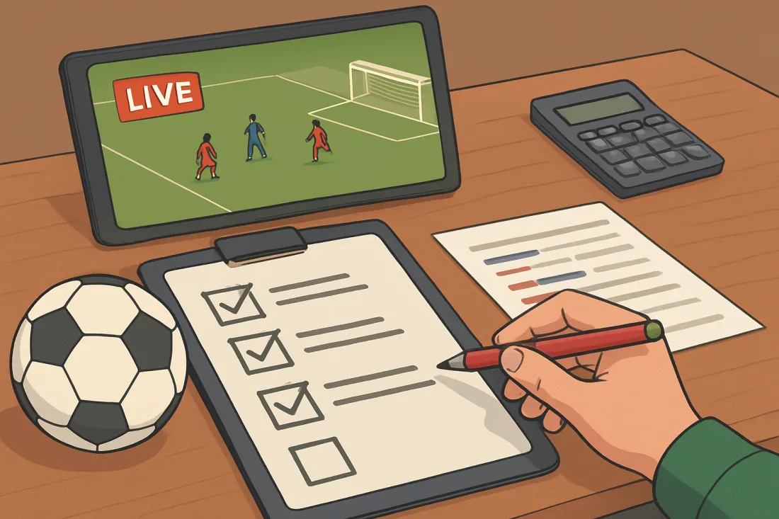 Análisis partido fútbol en vivo para apuestas: lista práctica de comprobación antes de actuar